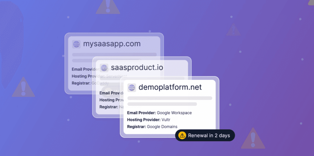 AI Domain Monitoring Tackling different registrars, hosting and emails hosted in different places.