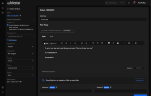 Blesta v6 admin replying to the ticket